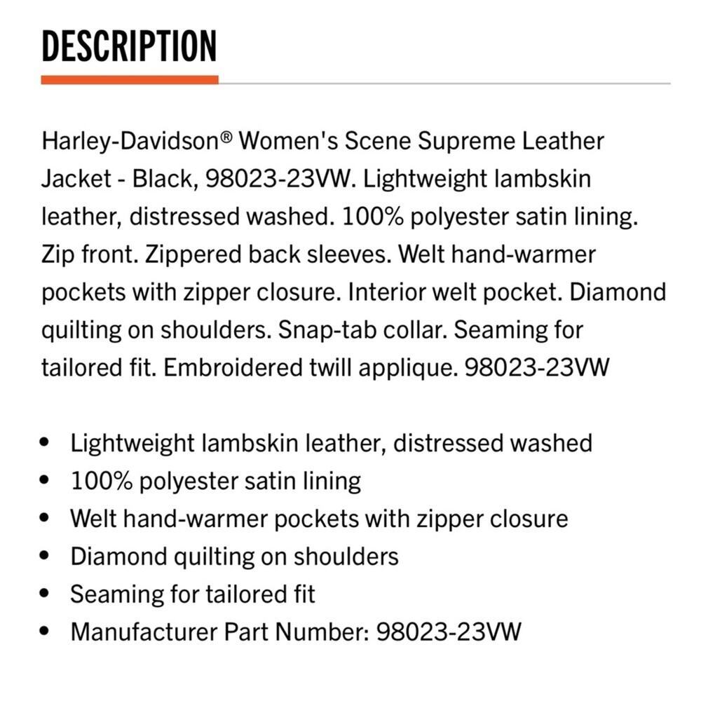 Harley Davidson moto lambskin Leather Jacket Black XXL NEW - Picture 5 of 14
